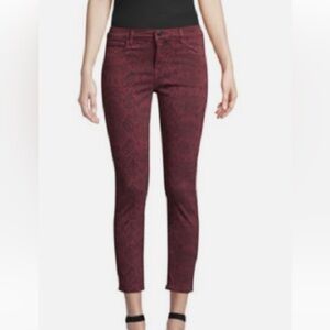 J BRAND Womens Jeans Mid Rise Skinny Boa Oxblood Bordeaux Size 27